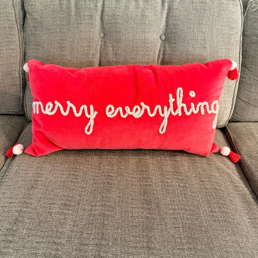 Threshold Red 'Merry Everything' Accent Pillow
